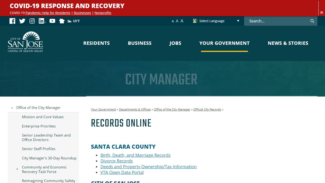 Records Online | City of San Jose